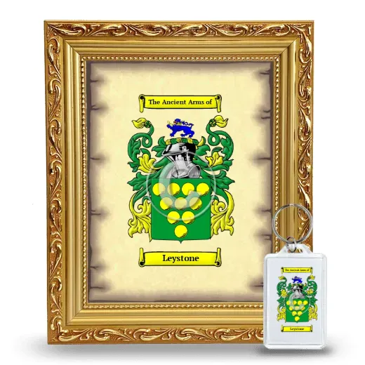 Leystone Framed Coat of Arms and Keychain - Gold