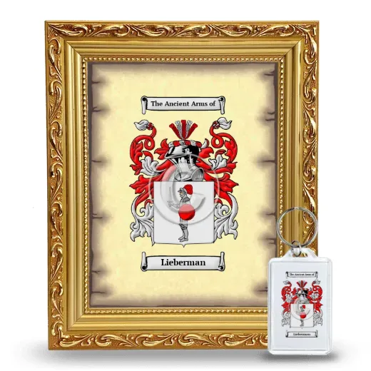 Lieberman Framed Coat of Arms and Keychain - Gold