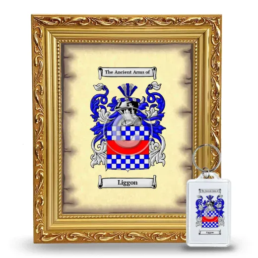 Liggon Framed Coat of Arms and Keychain - Gold