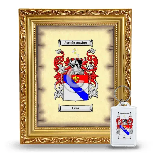 Like Framed Coat of Arms and Keychain - Gold