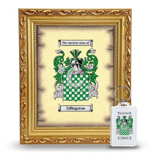 Lillingston Framed Coat of Arms and Keychain - Gold