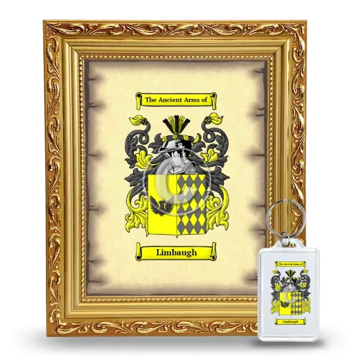 Limbaugh Framed Coat of Arms and Keychain - Gold