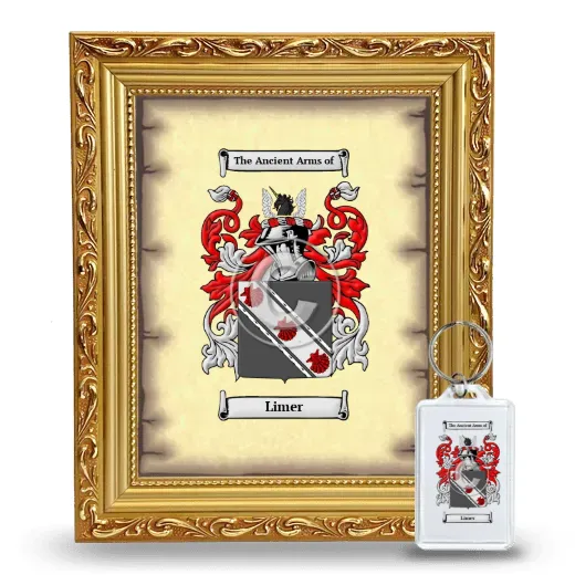 Limer Framed Coat of Arms and Keychain - Gold