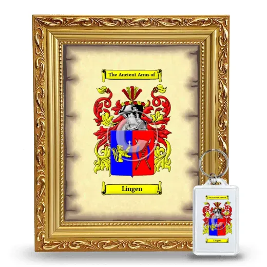Lingen Framed Coat of Arms and Keychain - Gold