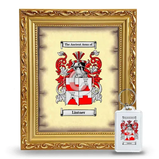 Lintner Framed Coat of Arms and Keychain - Gold