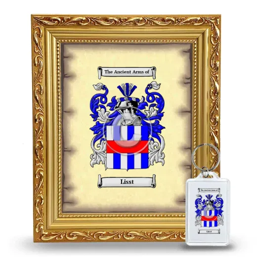 Lisst Framed Coat of Arms and Keychain - Gold