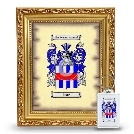 Liste Framed Coat of Arms and Keychain - Gold