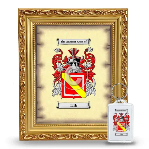 Lith Framed Coat of Arms and Keychain - Gold