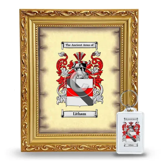 Litham Framed Coat of Arms and Keychain - Gold