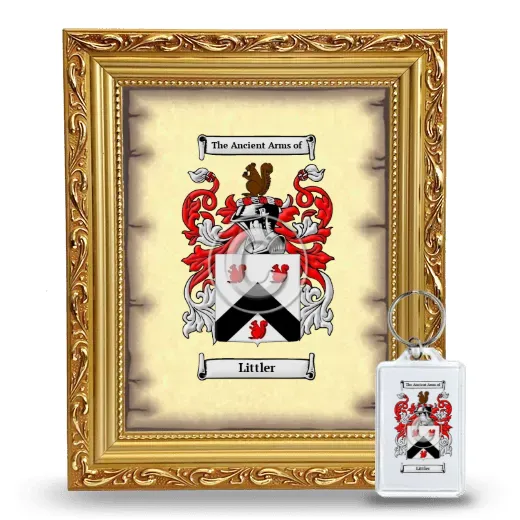 Littler Framed Coat of Arms and Keychain - Gold