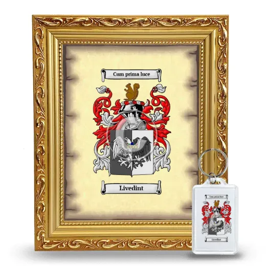 Livedint Framed Coat of Arms and Keychain - Gold