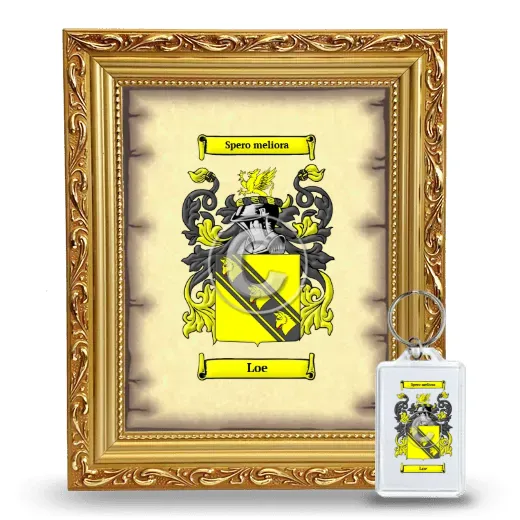 Loe Framed Coat of Arms and Keychain - Gold