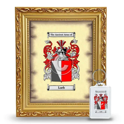 Loeb Framed Coat of Arms and Keychain - Gold