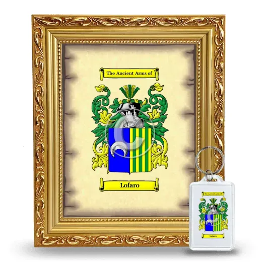 Lofaro Framed Coat of Arms and Keychain - Gold