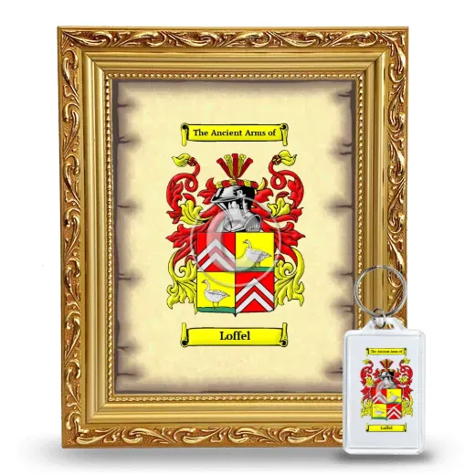 Loffel Framed Coat of Arms and Keychain - Gold