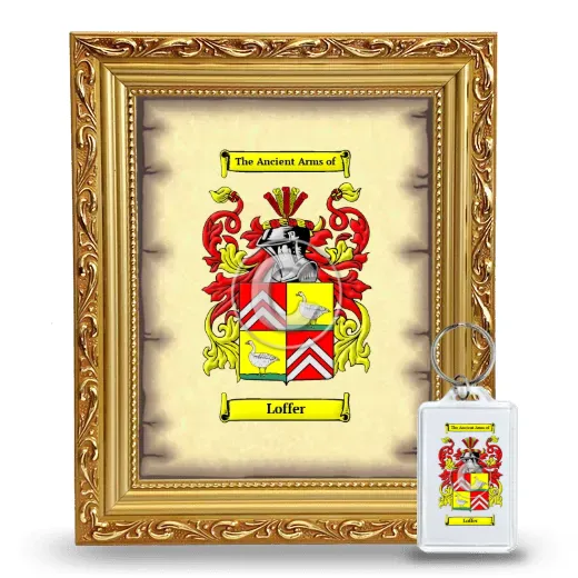 Loffer Framed Coat of Arms and Keychain - Gold