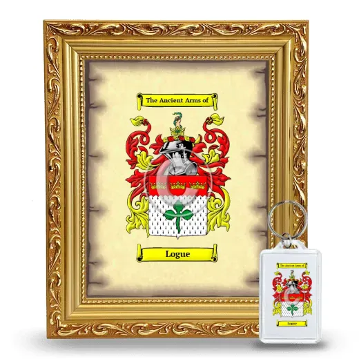 Logue Framed Coat of Arms and Keychain - Gold