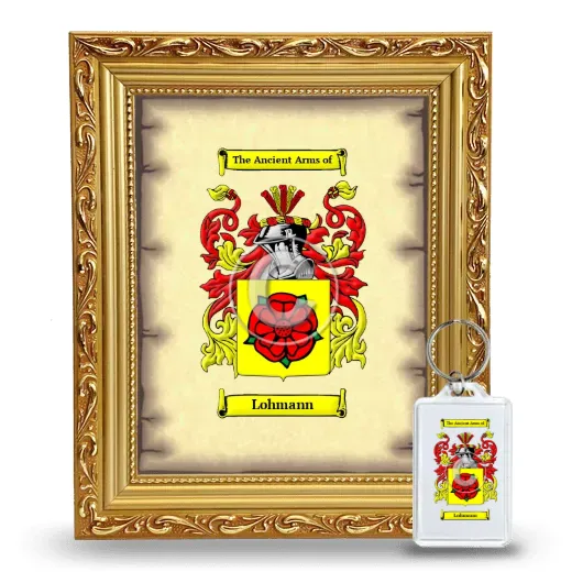 Lohmann Framed Coat of Arms and Keychain - Gold