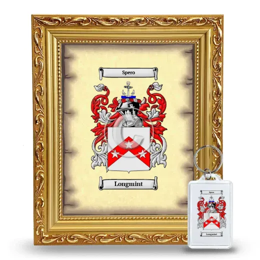 Longmint Framed Coat of Arms and Keychain - Gold