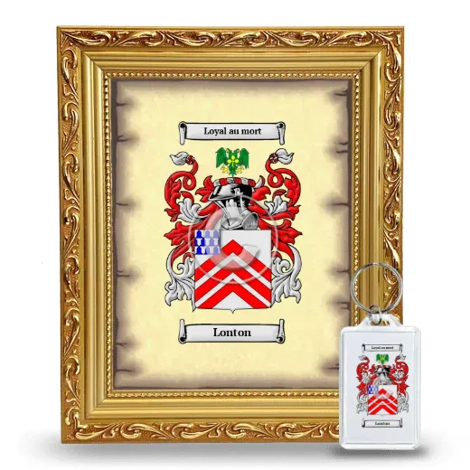 Lonton Framed Coat of Arms and Keychain - Gold