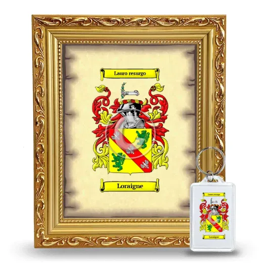 Loraigne Framed Coat of Arms and Keychain - Gold