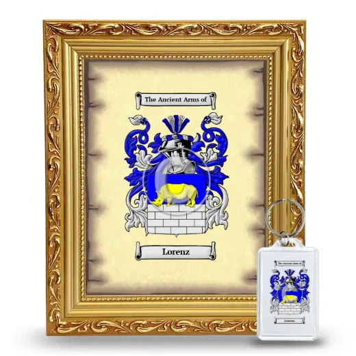 Lorenz Framed Coat of Arms and Keychain - Gold
