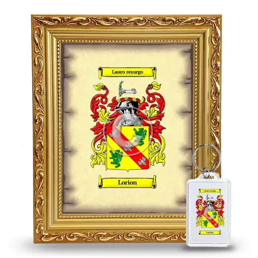 Lorion Framed Coat of Arms and Keychain - Gold