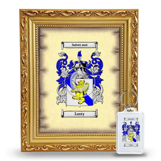 Losty Framed Coat of Arms and Keychain - Gold