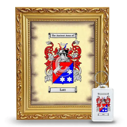 Lott Framed Coat of Arms and Keychain - Gold