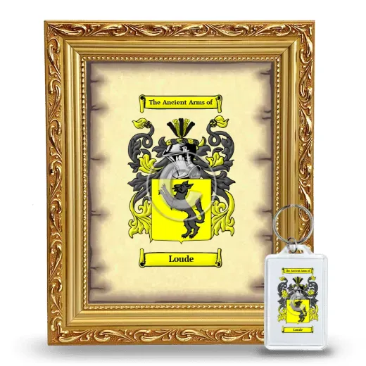 Loude Framed Coat of Arms and Keychain - Gold