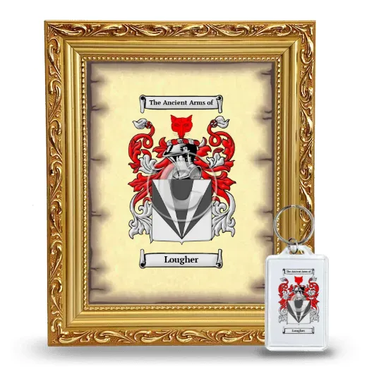 Lougher Framed Coat of Arms and Keychain - Gold