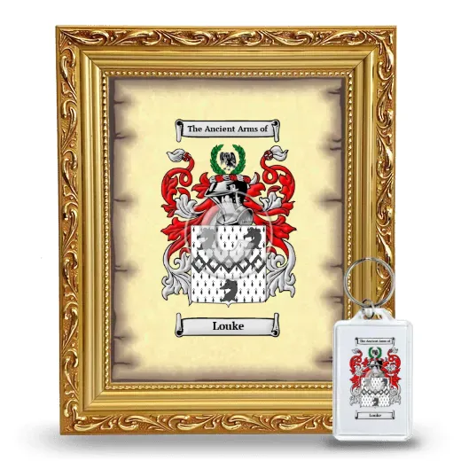 Louke Framed Coat of Arms and Keychain - Gold