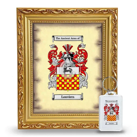 Louviers Framed Coat of Arms and Keychain - Gold