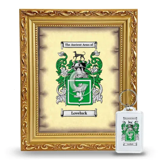 Loveluck Framed Coat of Arms and Keychain - Gold