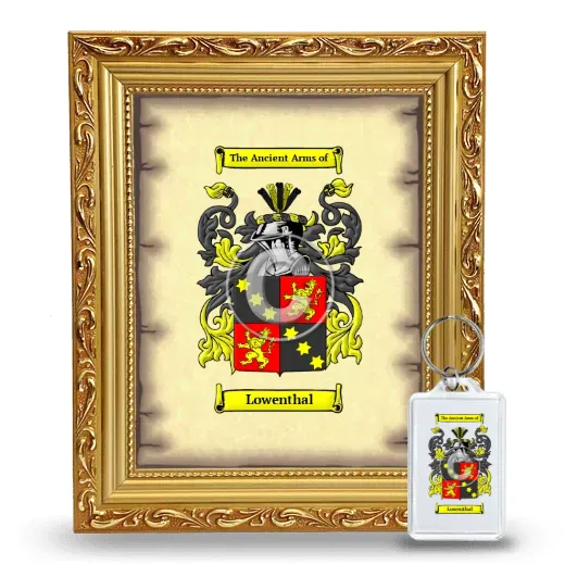Lowenthal Framed Coat of Arms and Keychain - Gold