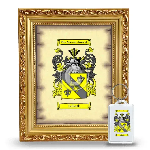 Lubath Framed Coat of Arms and Keychain - Gold