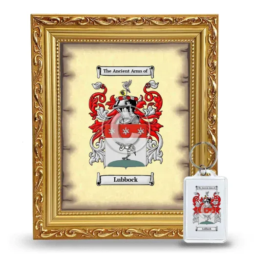 Lubbock Framed Coat of Arms and Keychain - Gold