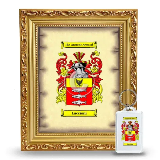 Luccioni Framed Coat of Arms and Keychain - Gold
