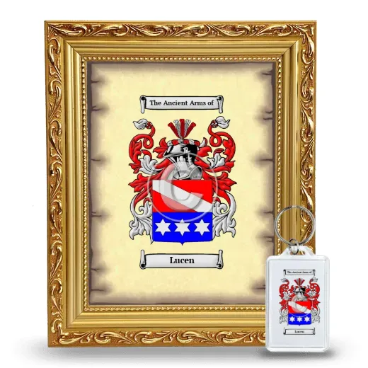 Lucen Framed Coat of Arms and Keychain - Gold