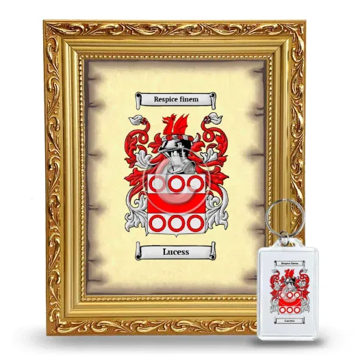 Lucess Framed Coat of Arms and Keychain - Gold