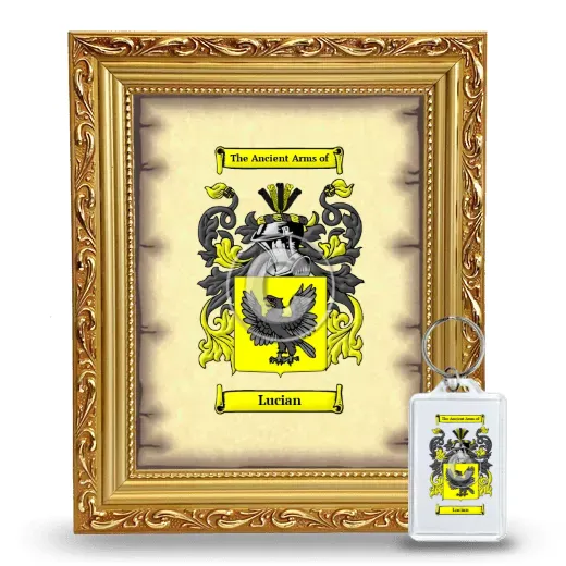 Lucian Framed Coat of Arms and Keychain - Gold