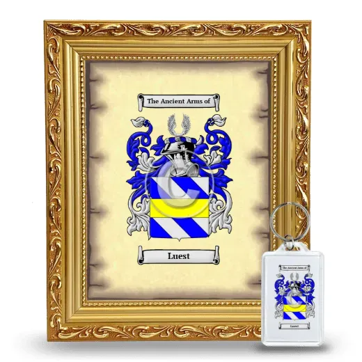 Luest Framed Coat of Arms and Keychain - Gold