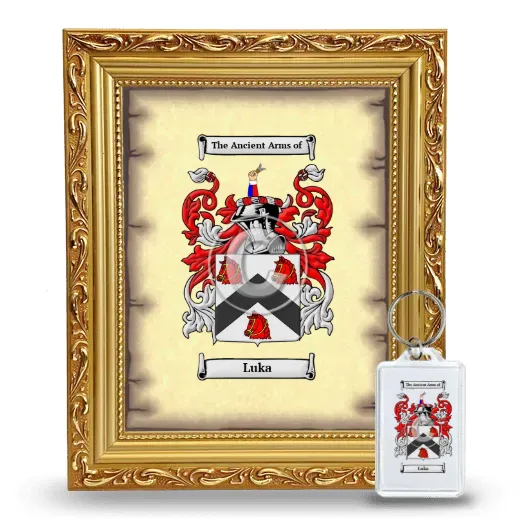 Luka Framed Coat of Arms and Keychain - Gold