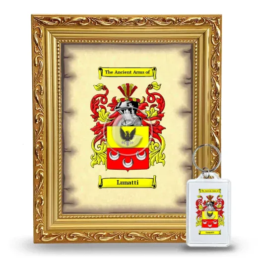 Lunatti Framed Coat of Arms and Keychain - Gold