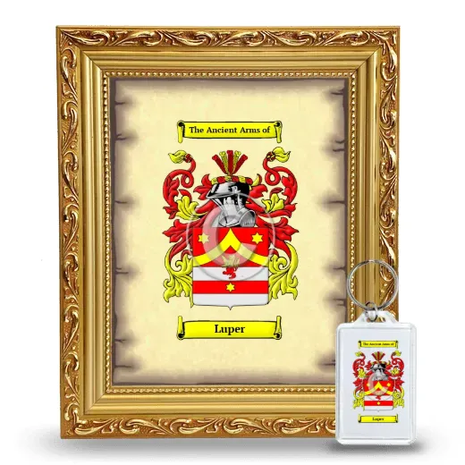 Luper Framed Coat of Arms and Keychain - Gold