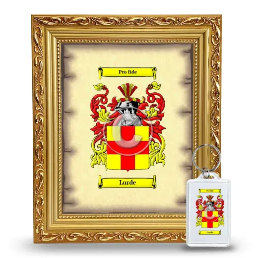 Lurde Framed Coat of Arms and Keychain - Gold