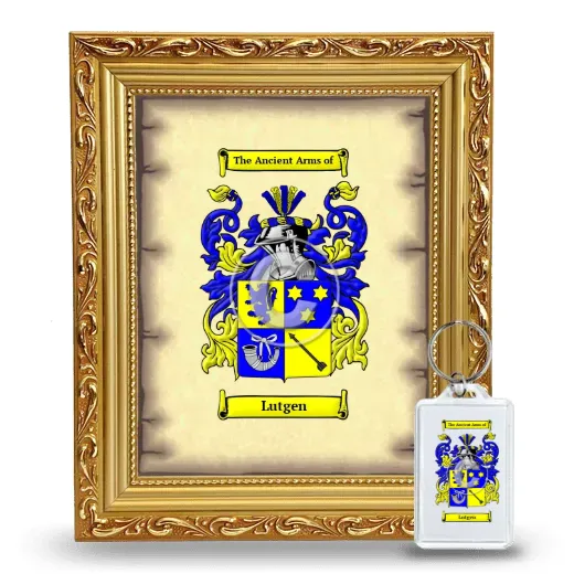 Lutgen Framed Coat of Arms and Keychain - Gold