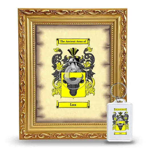 Lux Framed Coat of Arms and Keychain - Gold