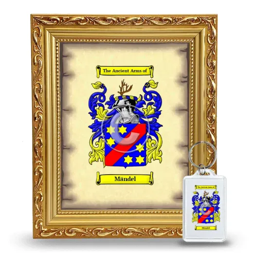 Mändel Framed Coat of Arms and Keychain - Gold