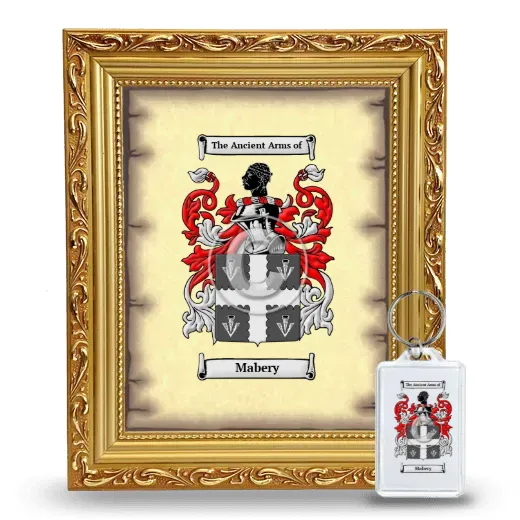 Mabery Framed Coat of Arms and Keychain - Gold